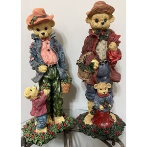 Set Of 2 VTG Father bear and cub & Mother and cub Standing 14” Figurines